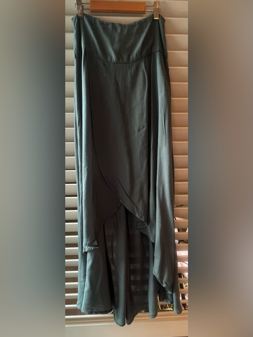 O'Neill Teal Blue Wrap Maxi Skirt with Front Slit - Picture 2 of 8